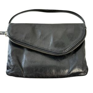 HOBO Daria Soft Black Leather Convertible Clutch Crossbody Bag